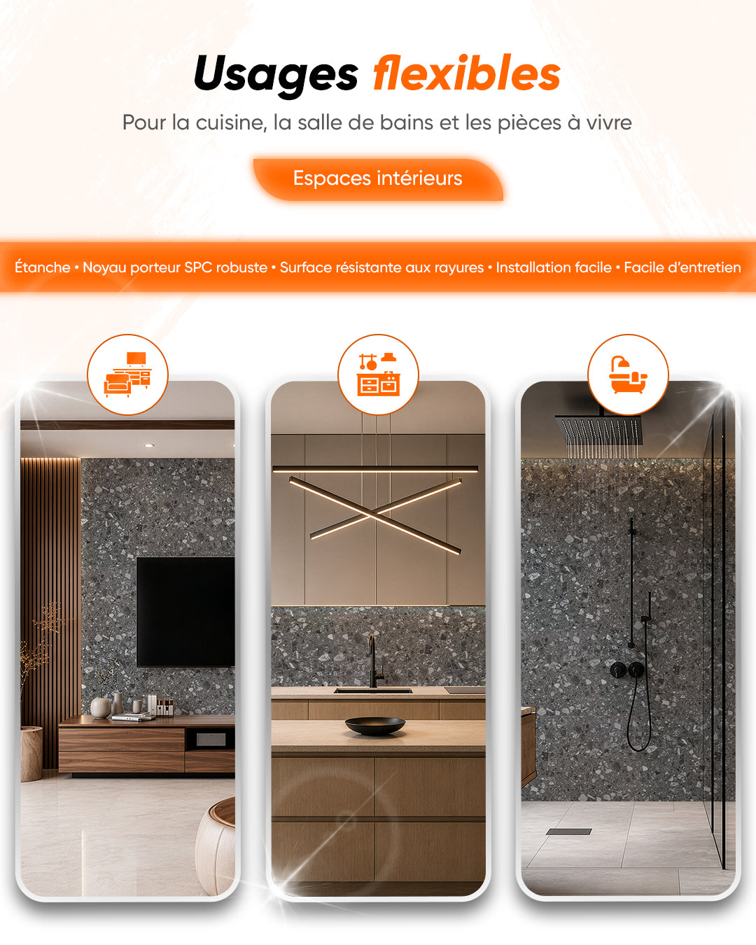 Panneau mural SPC 60x120 cm | Revêtement mural étanche | Pure Terrain
