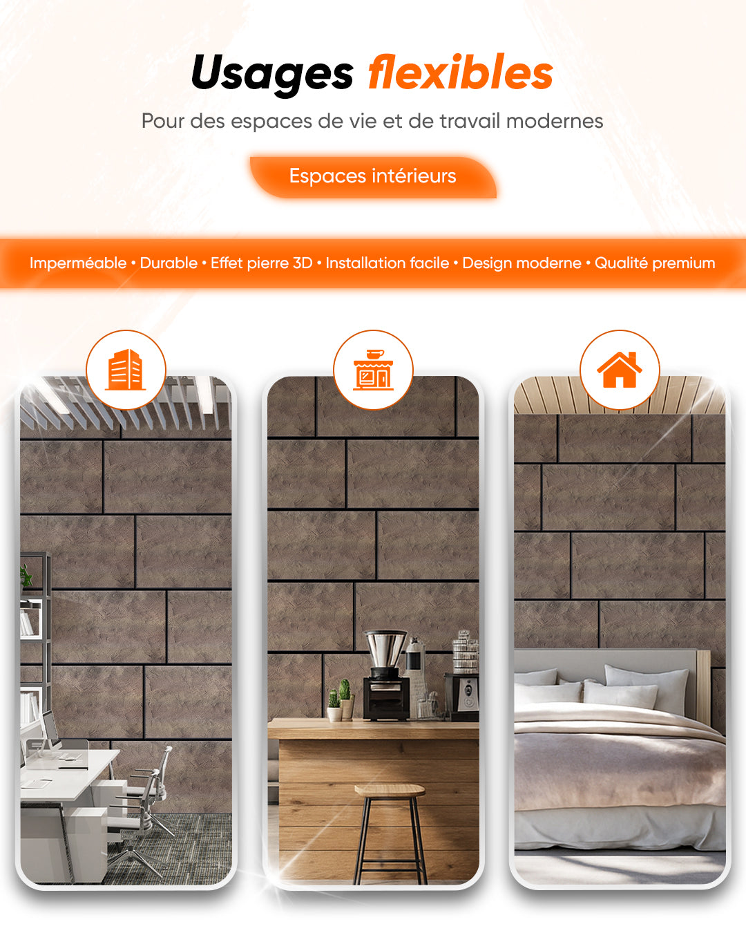 Revêtement mural effet béton 50×100×2 cm | Panneaux muraux 3D en polystyrène | Desert Concrete AT-25