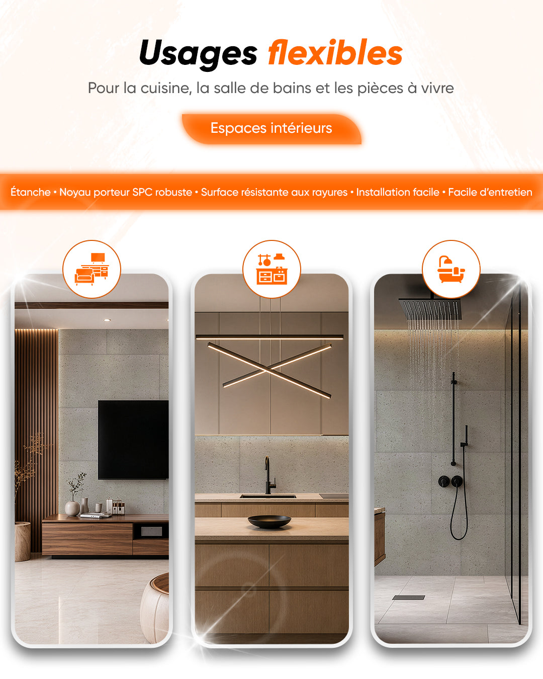 Panneau mural SPC 60x120 cm | Revêtement mural étanche | Infinite Elegance