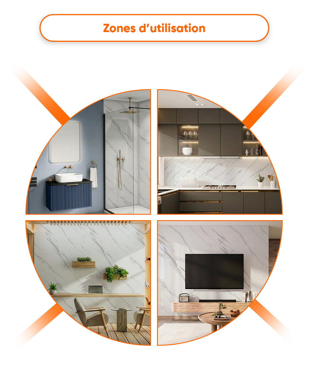 Marble Alternative to Bathroom/Kitchen Tile Ice Berg Grey