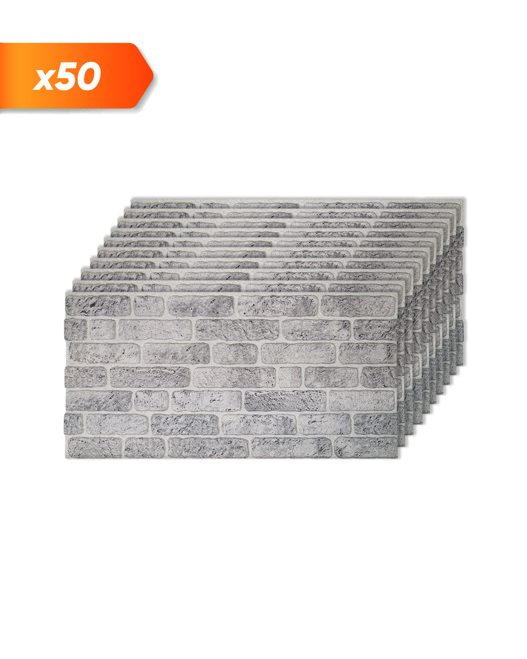 White Grey 100x50cm Article: L-1702 Revêtement Mural 3D