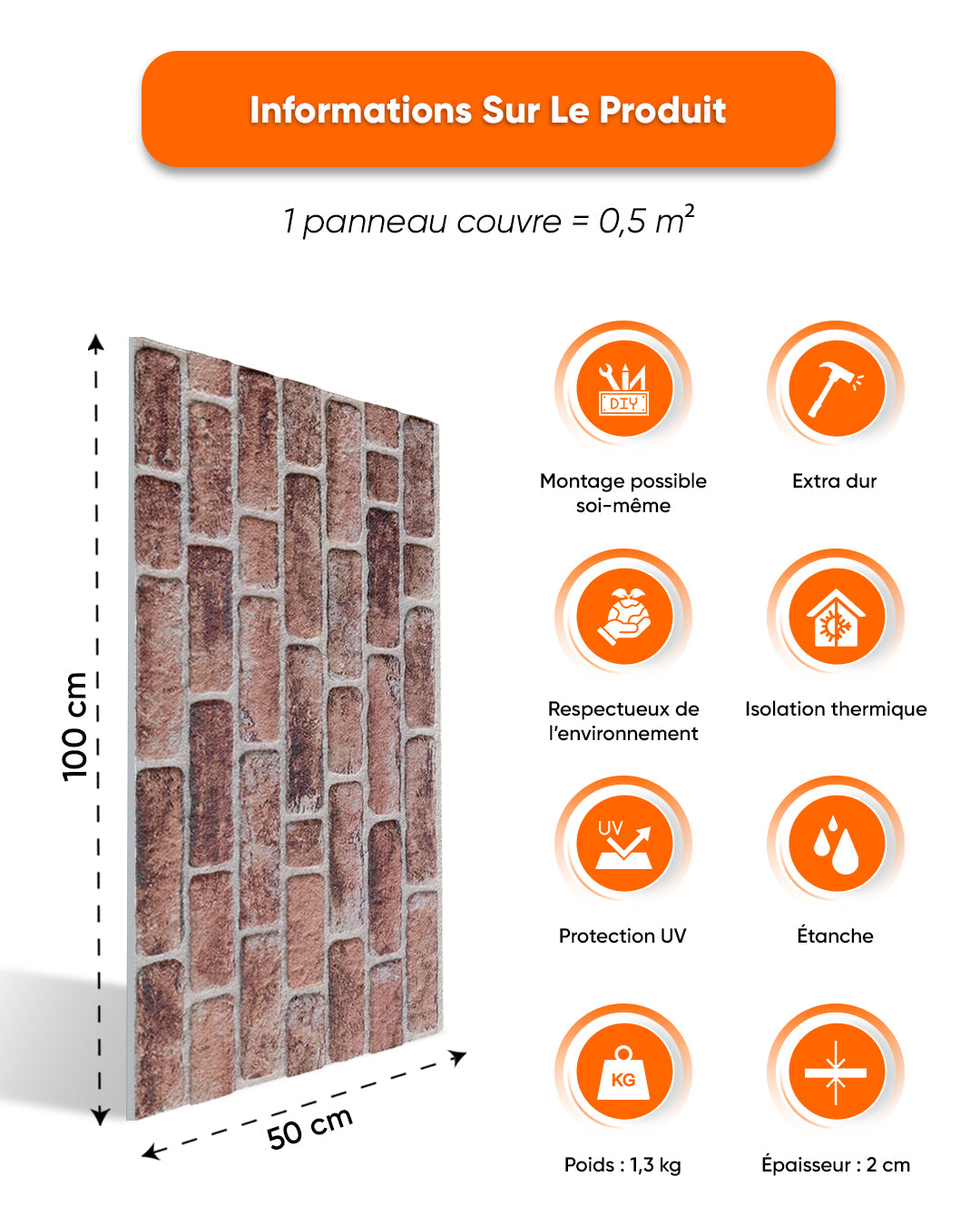 Honey Coffee 100x50 cm Article: L-1919 Revêtement Mural 3D