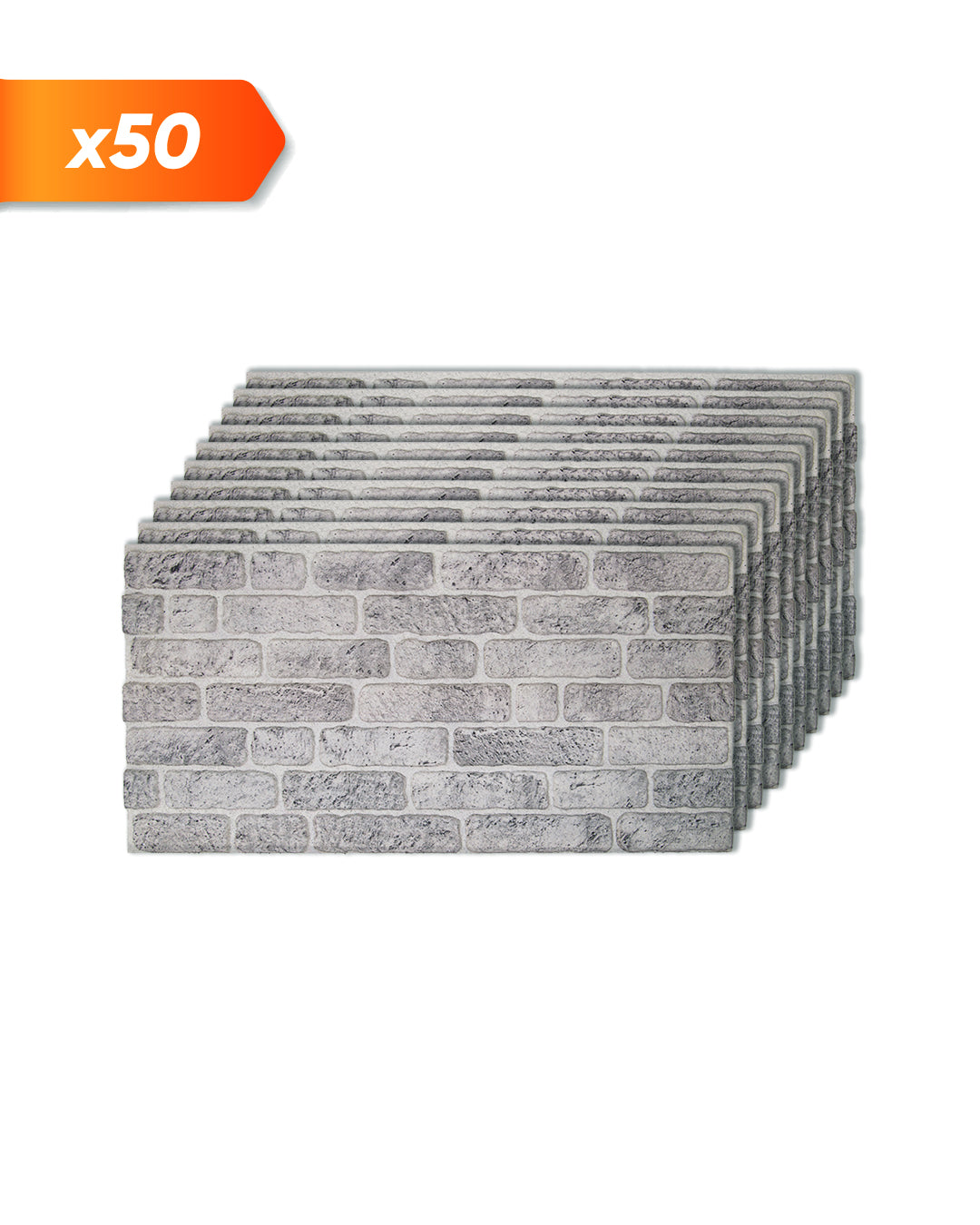 White Grey 100x50cm Article: L-1702 Revêtement Mural 3D
