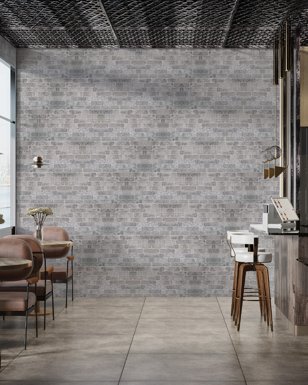 White Grey 100x50cm Article: L-1702 Revêtement Mural 3D