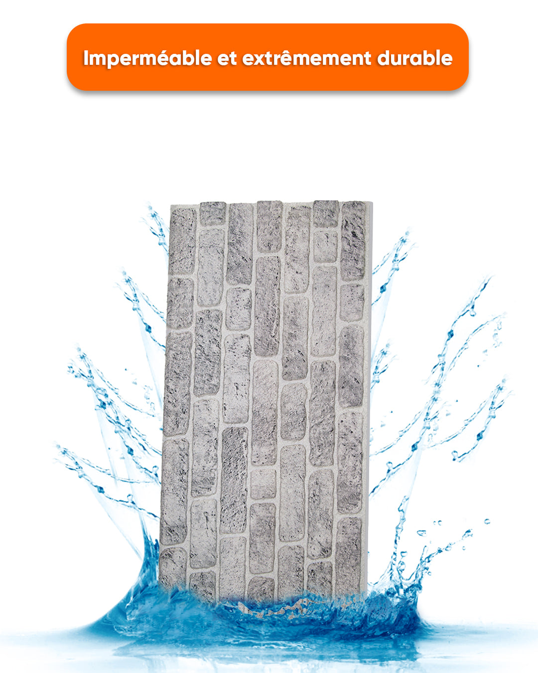 White Grey 100x50cm Article: L-1702 Revêtement Mural 3D
