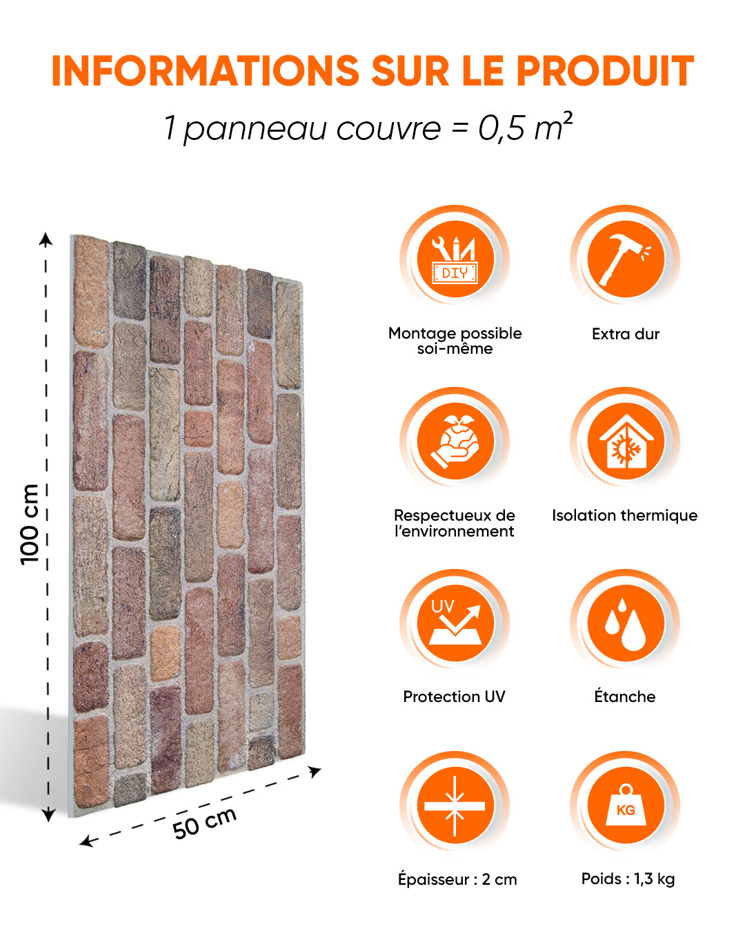 Cross Town 100x50cm Article: L-1713 Revêtement Mural 3D
