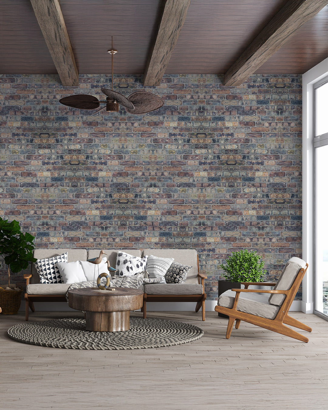 Old Road 100x50cm Article: L-1806 Briquette De Parement 3D