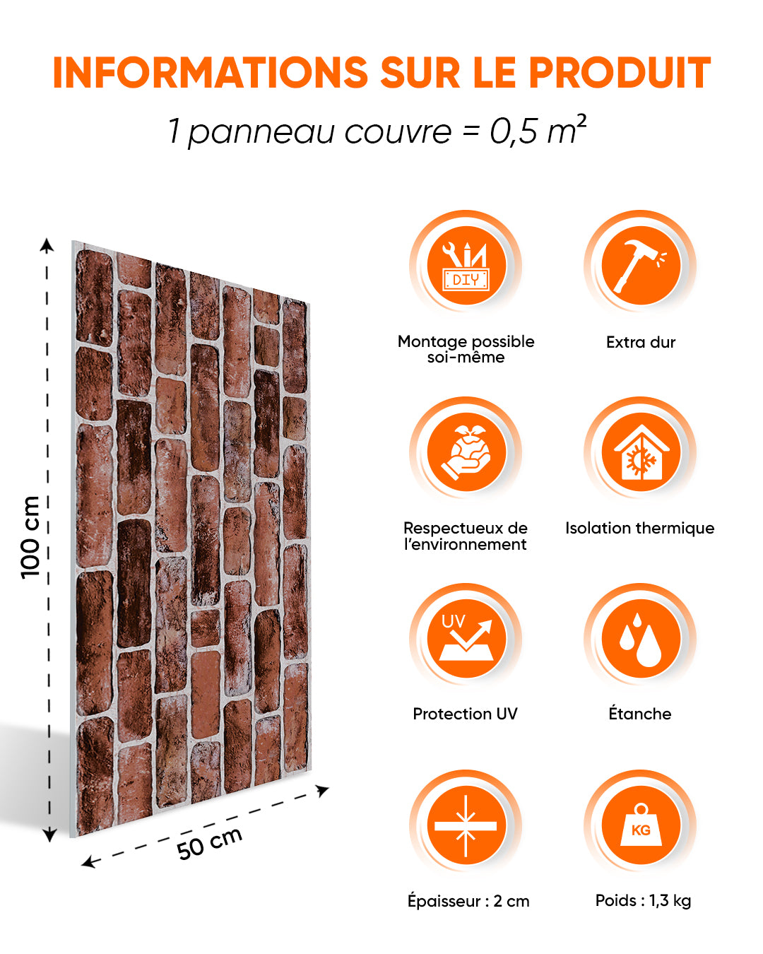 Honey Coffee 100x50 cm Article: L-1919 Revêtement Mural 3D
