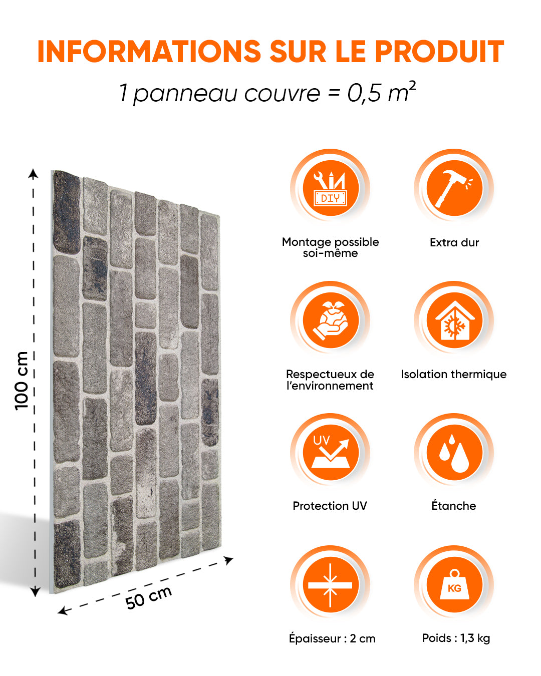 Path Of Gray 100x50cm Item: L-1926 3D Wall Covering 