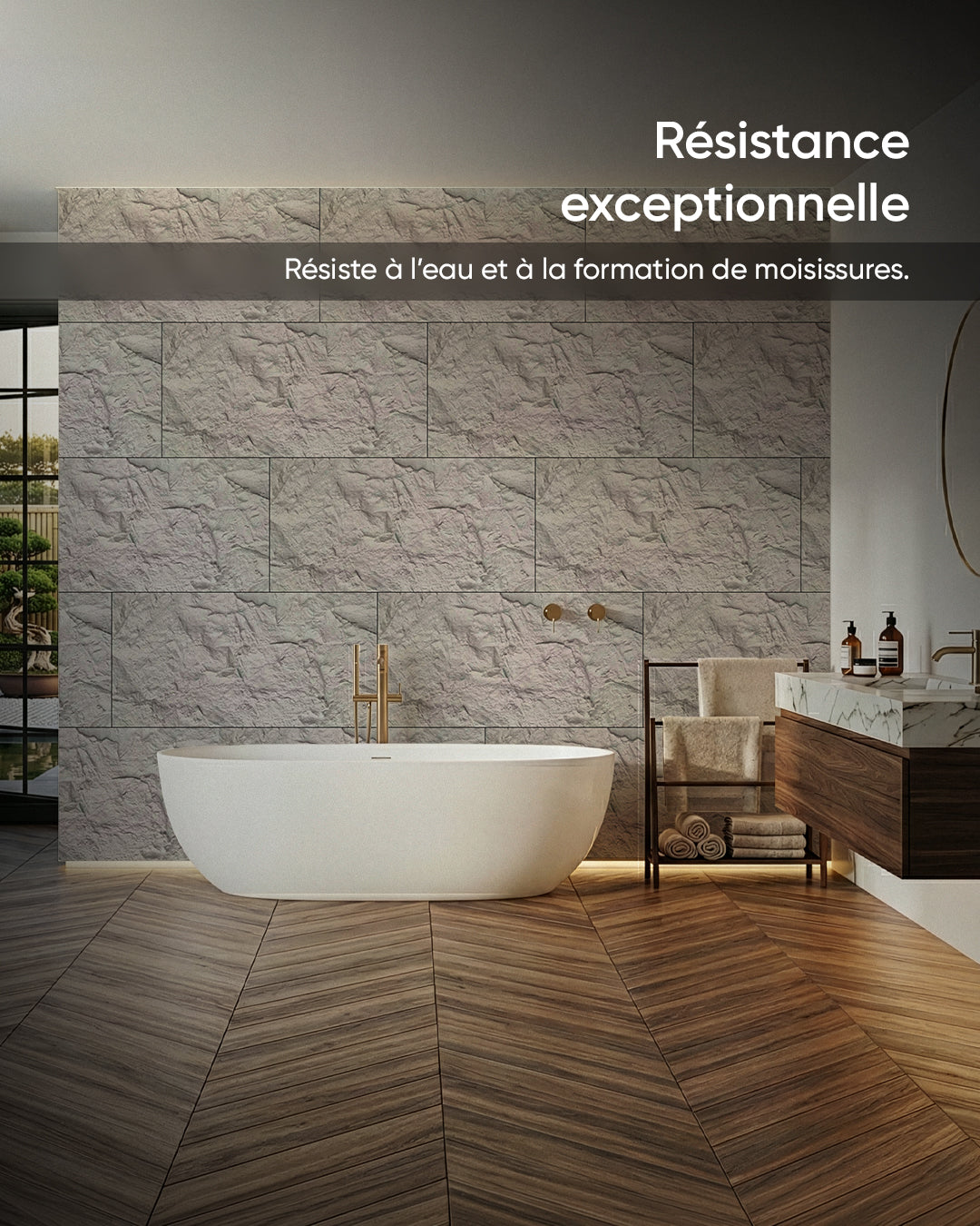 Panneaux Muraux 3D en Pierre Dark Grey Stone