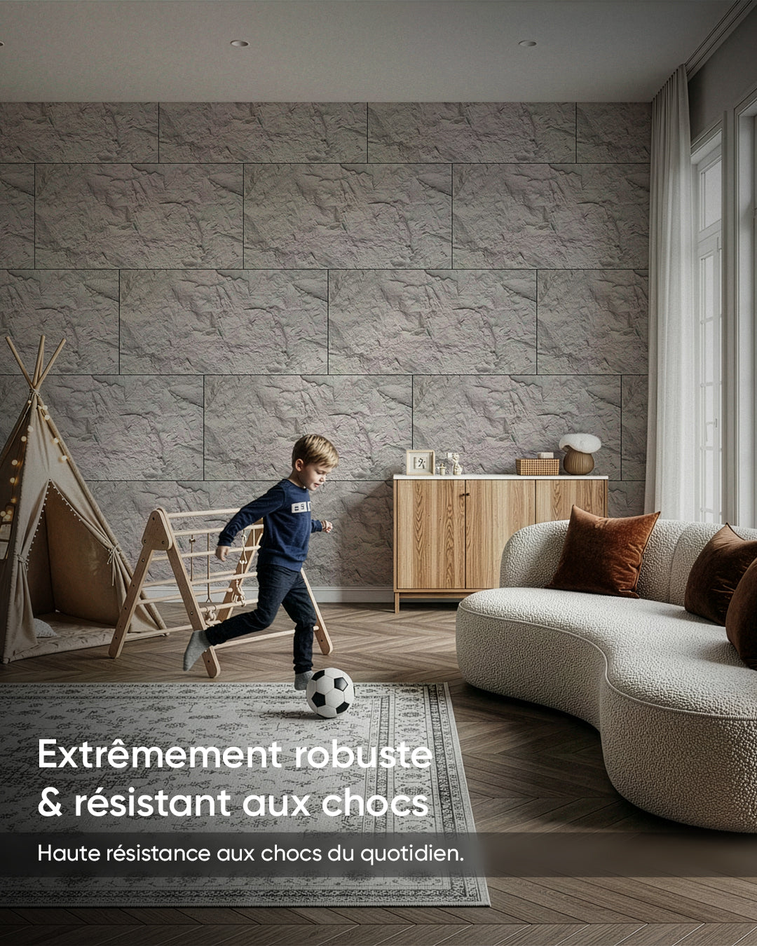 Panneaux Muraux 3D en Pierre Dark Grey Stone