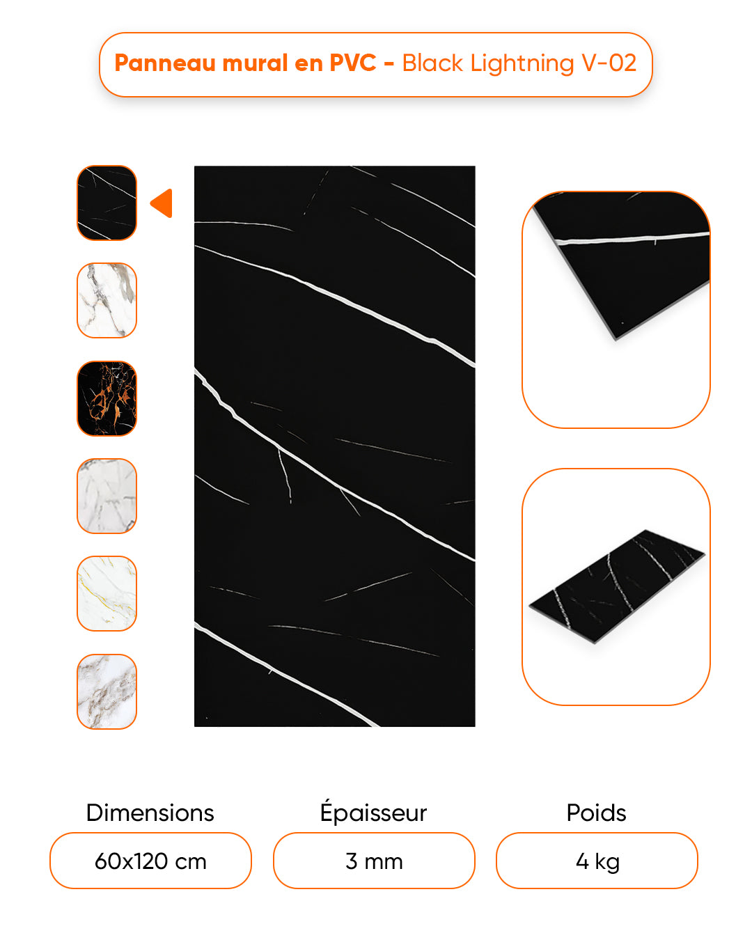 Marble Alternative to Bathroom Tiles/ Black Lightning V-02