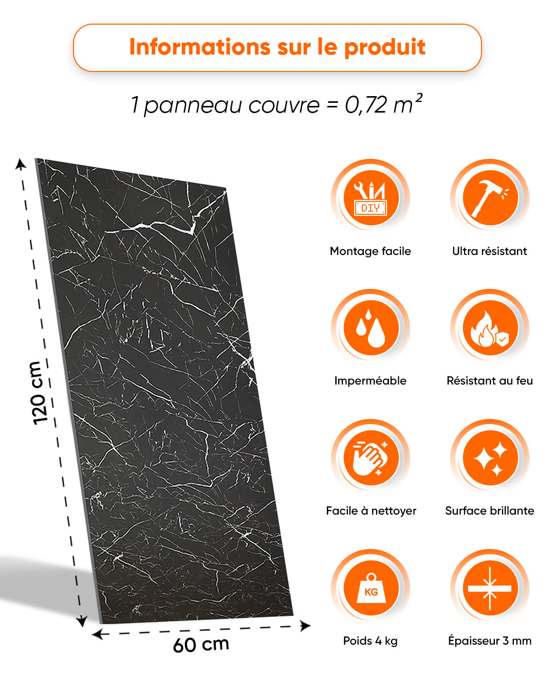 Marbre Alternative au carrelage de salle de bain/Tidal Wave V-12