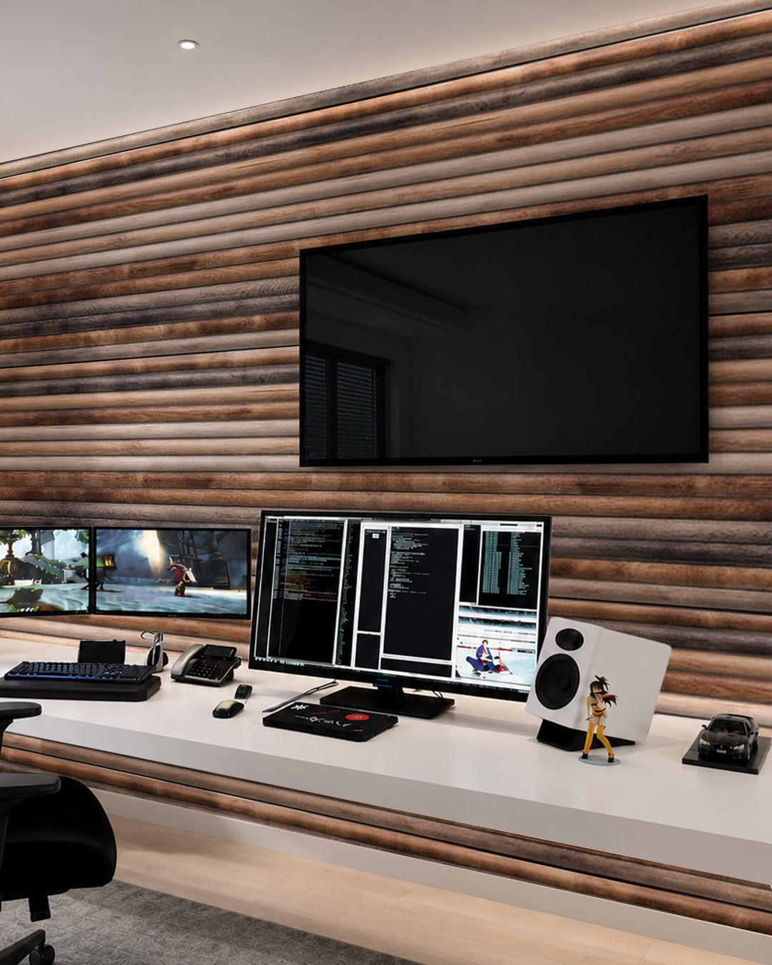 Revêtement mural effet bois 50×100×2 cm | Panneaux muraux 3D en polystyrène | Rustic Wood OP-02