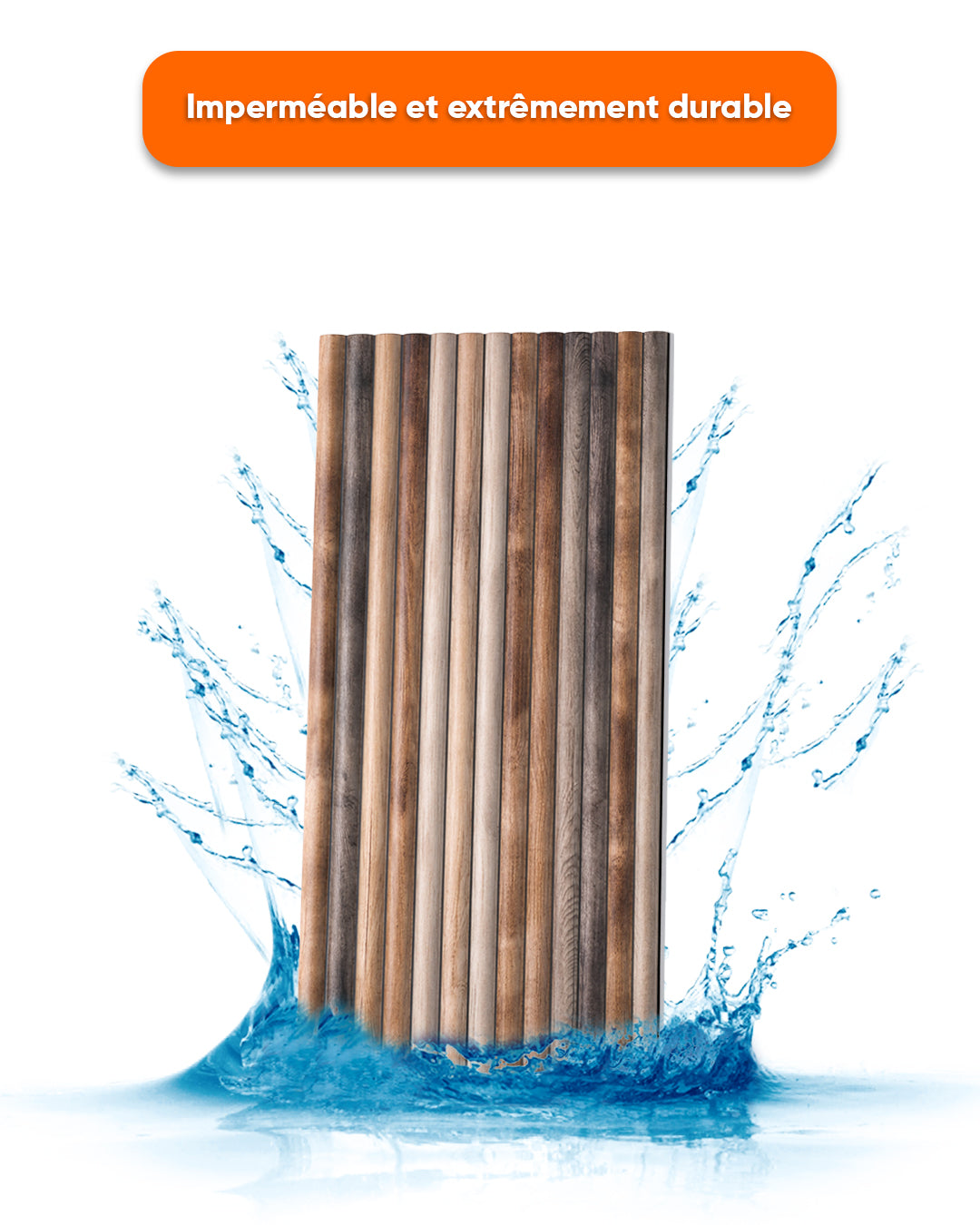 Revêtement mural effet bois 50×100×2 cm | Panneaux muraux 3D en polystyrène | Rustic Wood OP-02