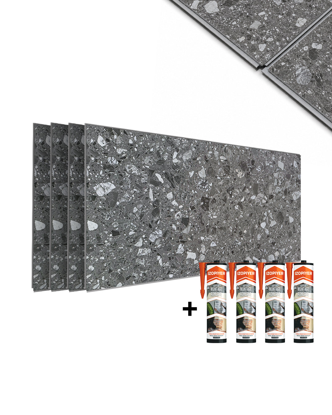 Panneau mural SPC 60x120 cm | Revêtement mural étanche | Pure Terrain