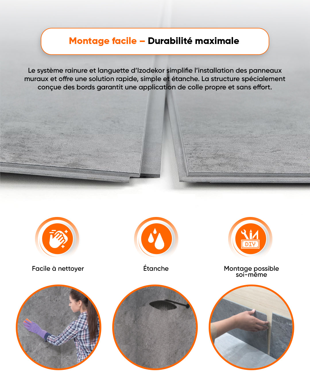 SPC Panneau Mural Gris Foncé 60x120 cm – Kohleschwarz