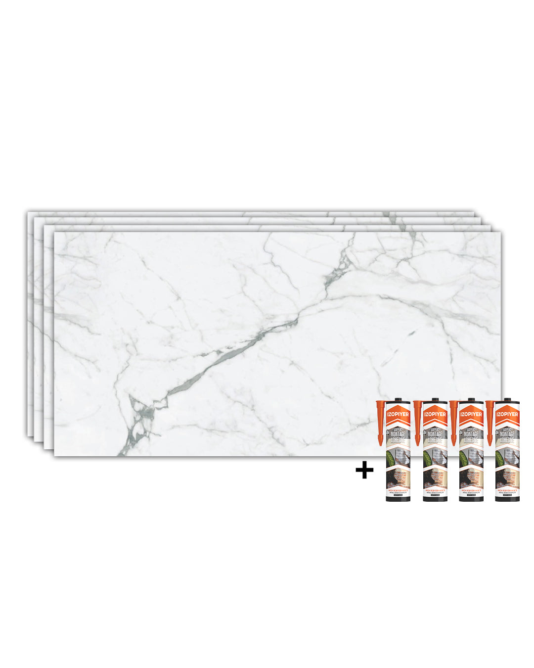SPC Panneau Mural Blanc 60x120 cm – Carrara Marmor