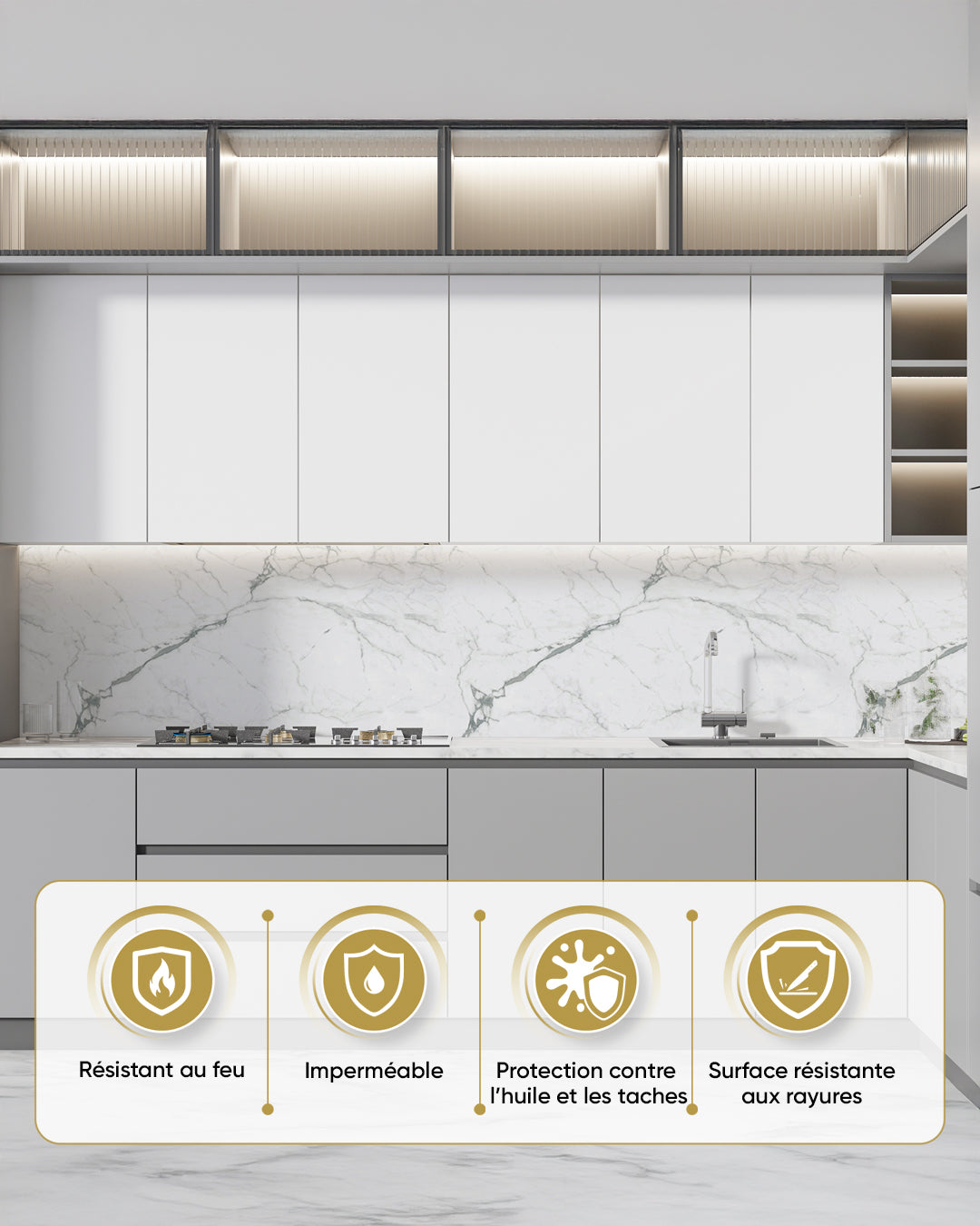 SPC Panneau Mural Blanc 60x120 cm – Carrara Marmor