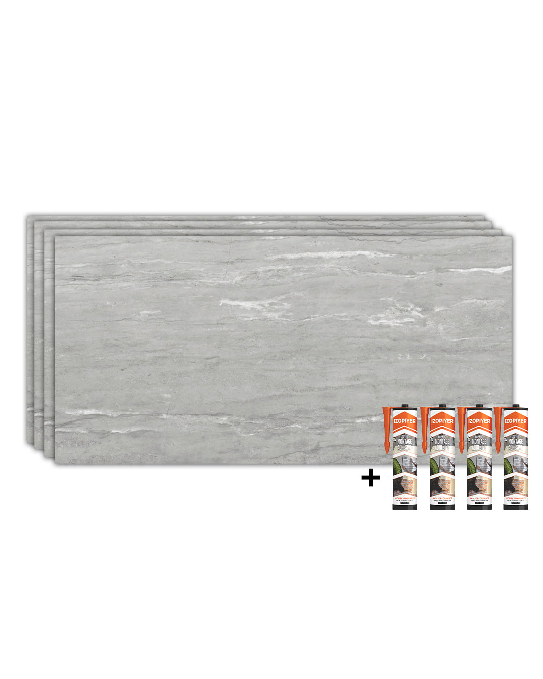SPC Panneau Mural Gris 60x120 cm – Silberne Nebel