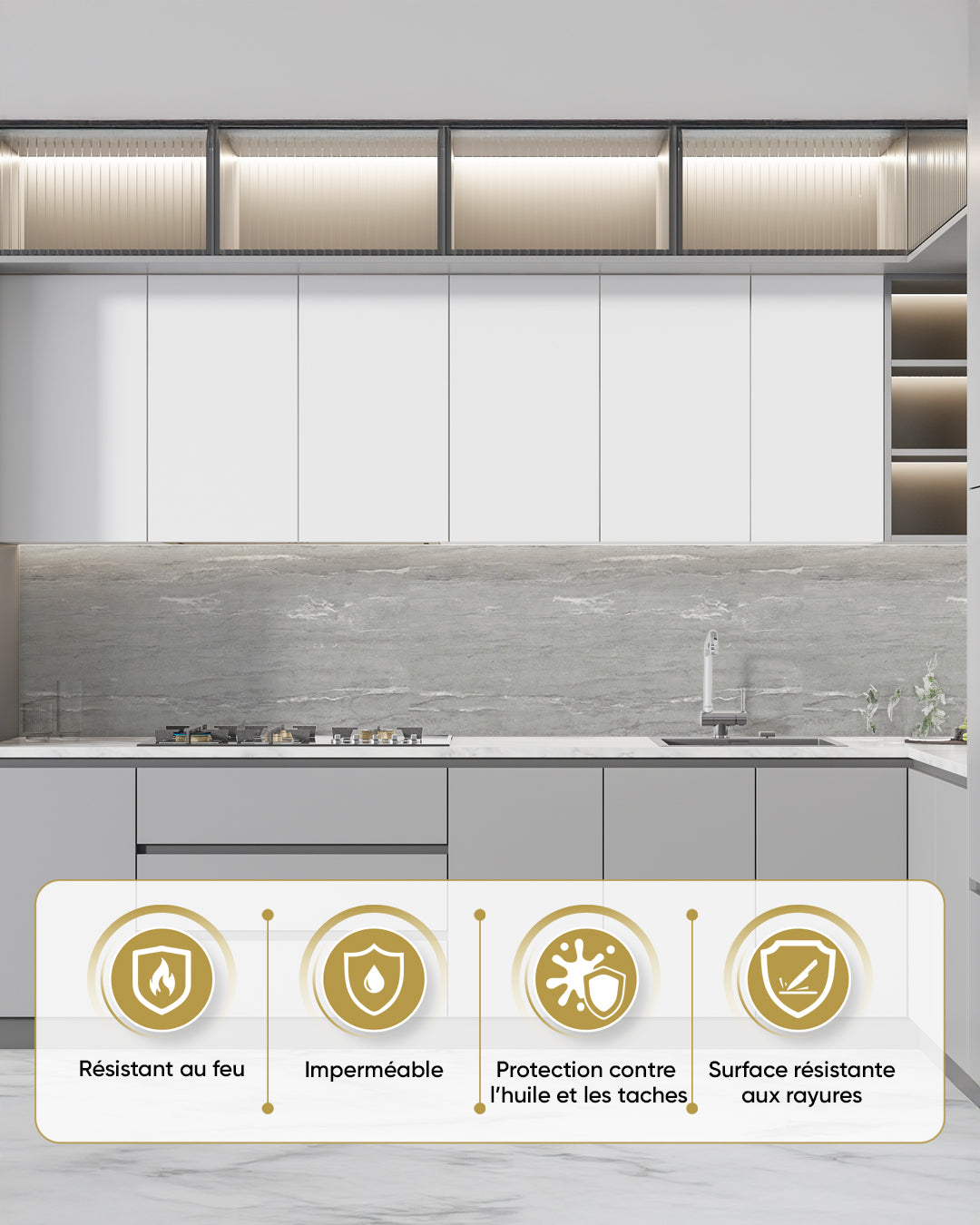 SPC Panneau Mural Gris 60x120 cm – Silberne Nebel