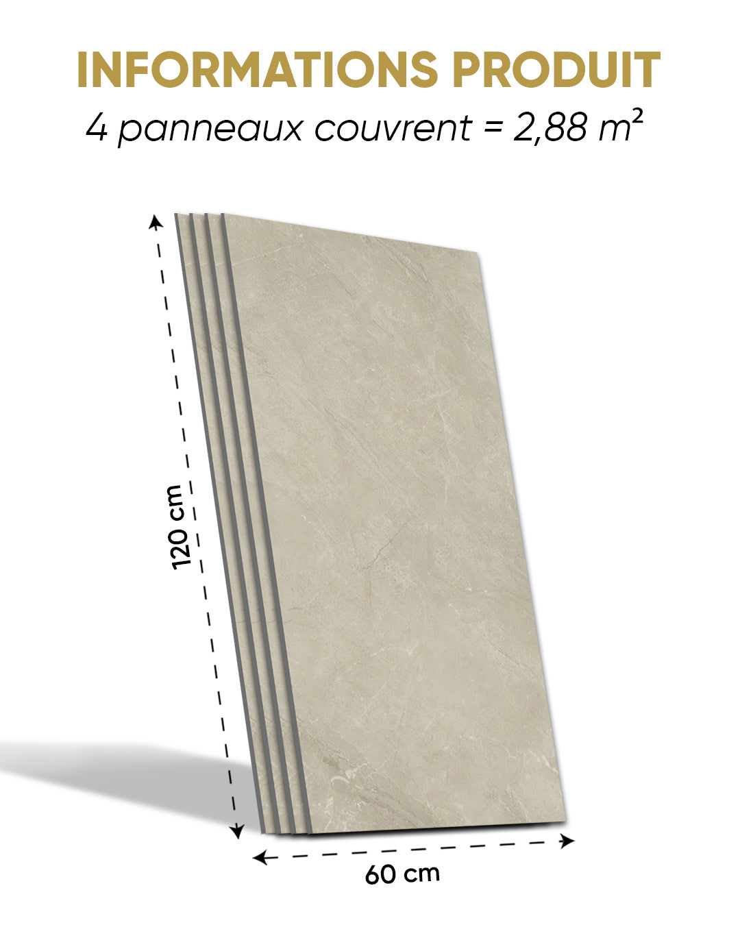 SPC Panneau Mural Gris 60x120 cm – Sandstein Beige