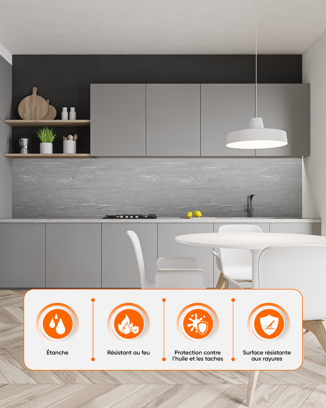 SPC Panneau Mural Gris 60x120 cm – Silberne Nebel