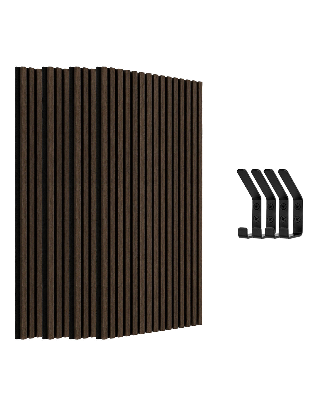 Panneaux Muraux Acoustiques en Feutrine – Set de 4 – 120×60×2,1 cm – Smoke Walnut
