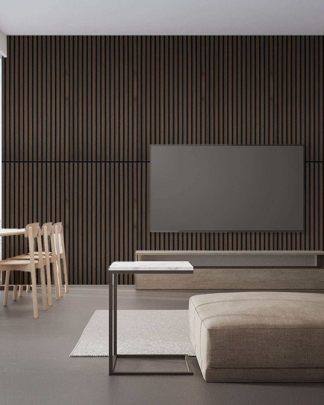 Panneaux Muraux Acoustiques en Feutrine – Set de 4 – 120×60×2,1 cm – Smoke Walnut