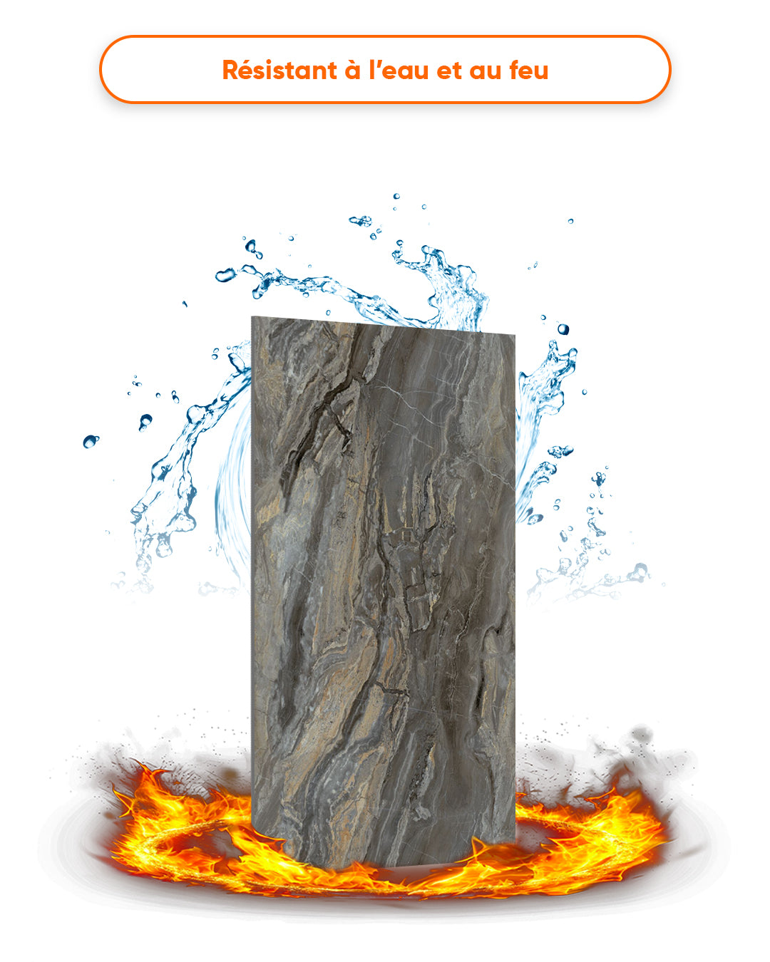 Marbre Alternative au carrelage de salle de bains/cuisine Smoky Brown