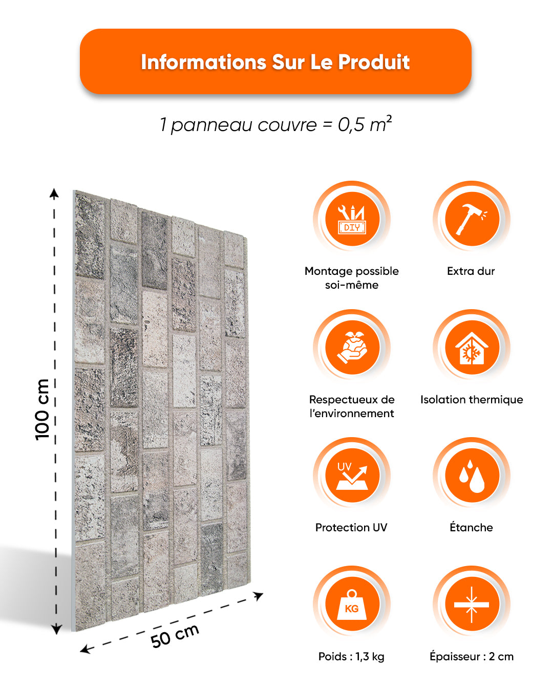 Beige Dream 100X50CM ARTICLE: T-1902 REVÊTEMENT MURAL 3D BRICOLAGE