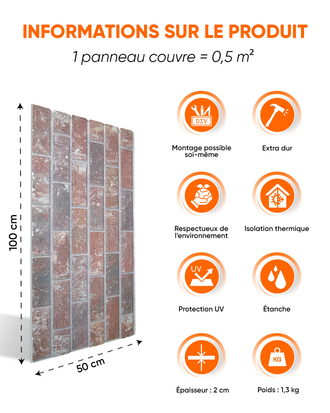 MOKKA ROYAL 100x50cm Article: T-1901 Revêtement Mural 3D