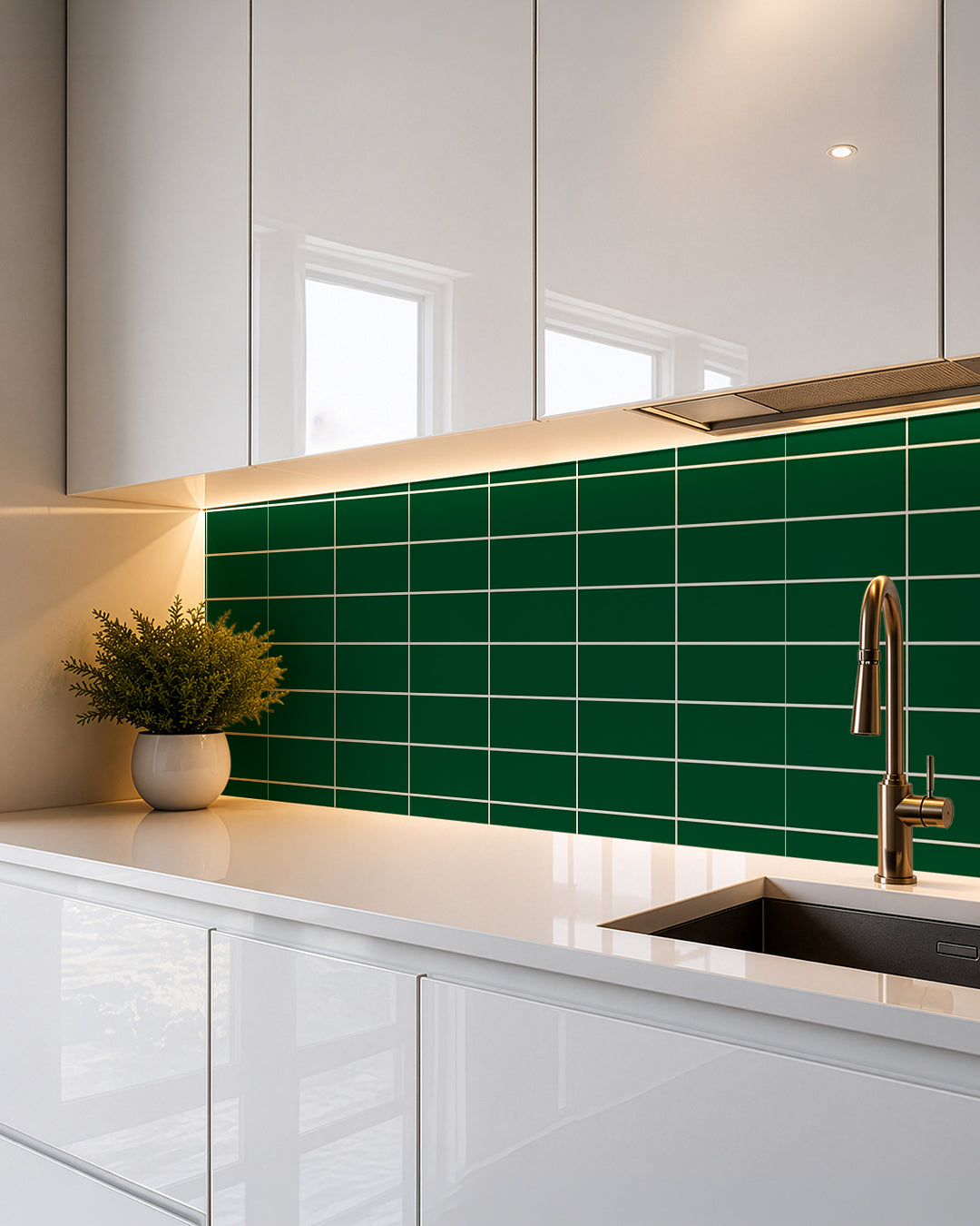 Panneau mural SPC 60x120 cm | Revêtement mural étanche | Tiefe Grünlinie