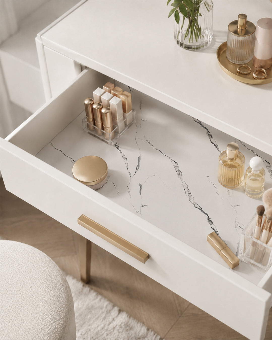 Revêtement mural effet marbre 120×300 cm - épaisseur 2,5 mm | Autocollant, flexible & enroulable | Silver Vein Marble