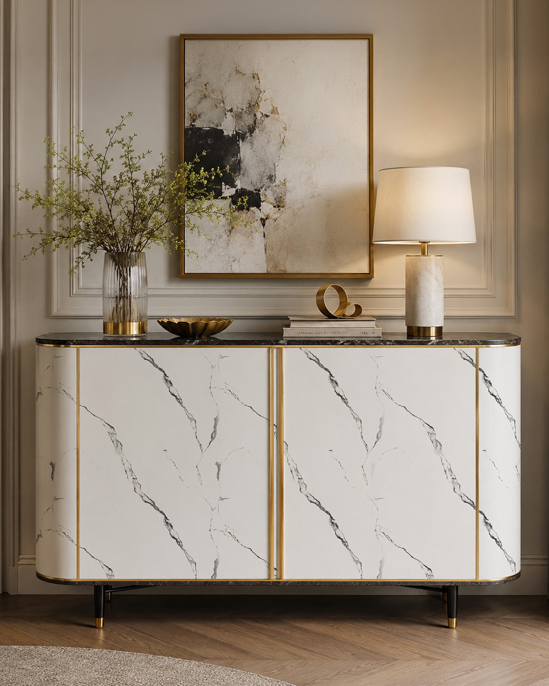 Revêtement mural effet marbre 120×300 cm - épaisseur 2,5 mm | Autocollant, flexible & enroulable | Silver Vein Marble
