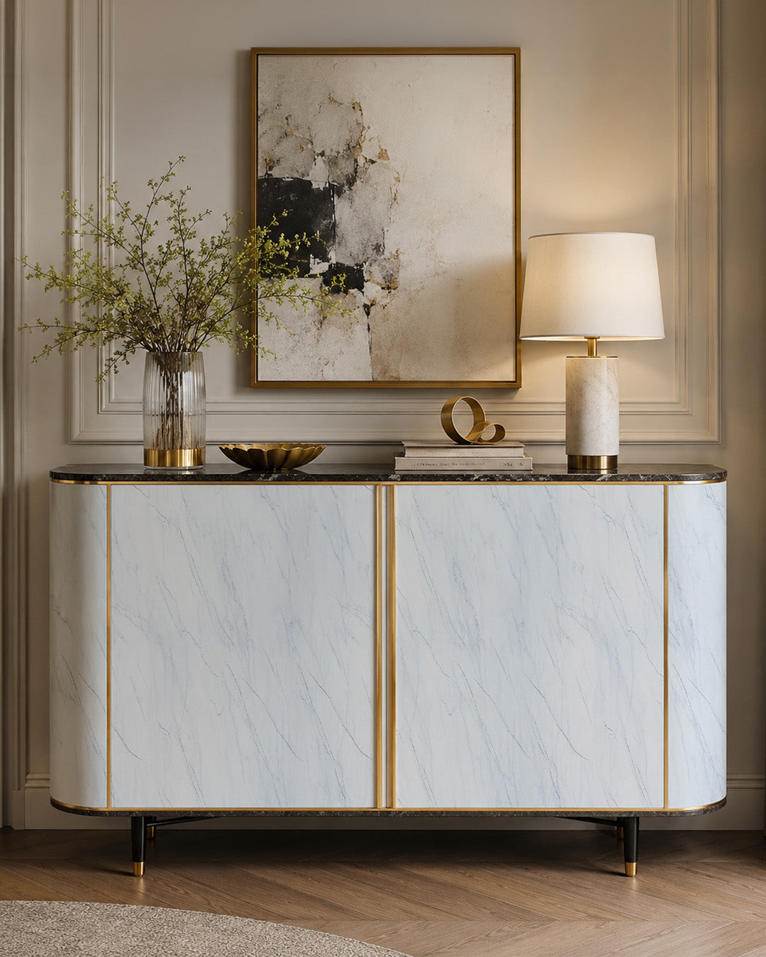 Revêtement mural effet marbre 120×300 cm - épaisseur 2,5 mm | Autocollant, flexible & enroulable | Arctic White Marble