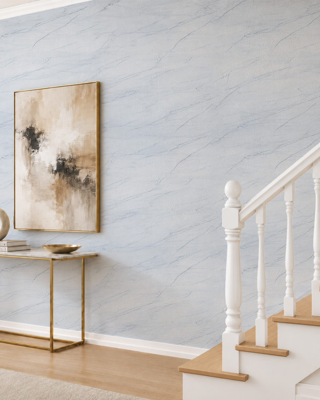 Revêtement mural effet marbre 120×300 cm - épaisseur 2,5 mm | Autocollant, flexible & enroulable | Arctic White Marble