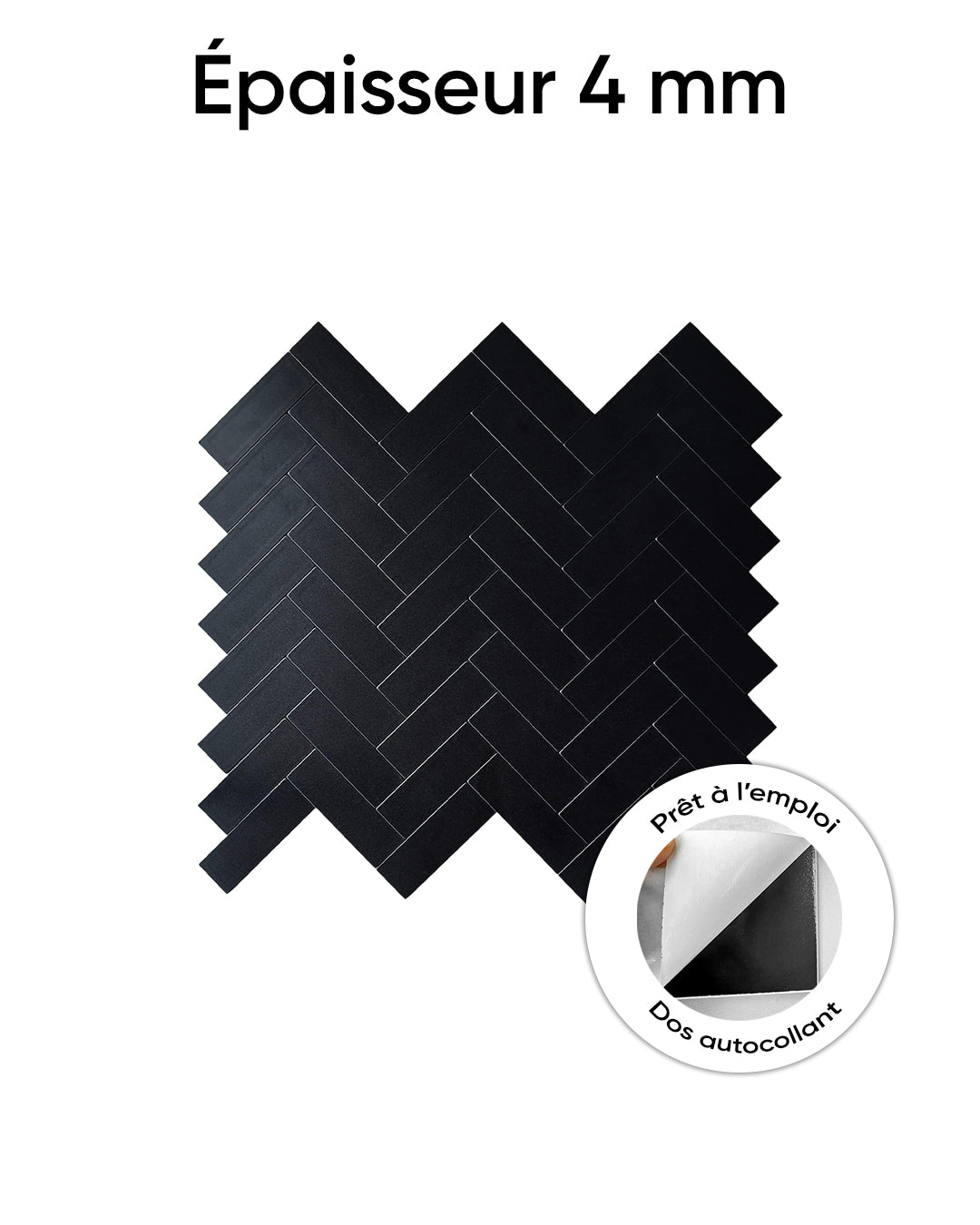 Carrelage mural en mosaïque carrelage mural auto-adhésif | Black Mosaics  WJ-141