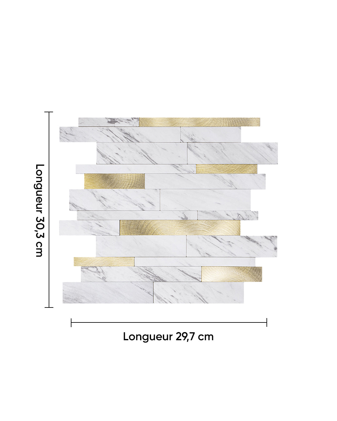 Carrelage mural en mosaïque carrelage mural auto-adhésif | Gold And White Mosaics WJS-3144