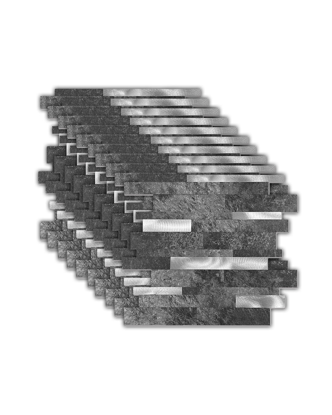 Carrelage mural en mosaïque carrelage mural auto-adhésif | Modern Grey-White Mosaics WJS-3166