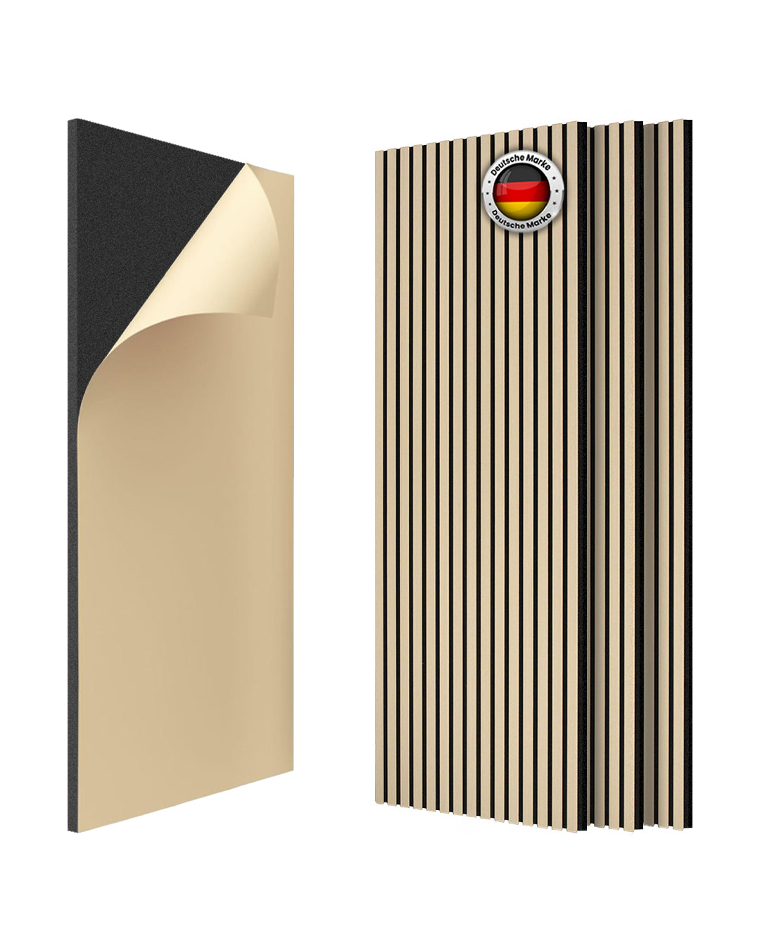 Panneaux Muraux Acoustiques en Feutrine – Set de 4 – 120×60×2,1 cm – White Oak