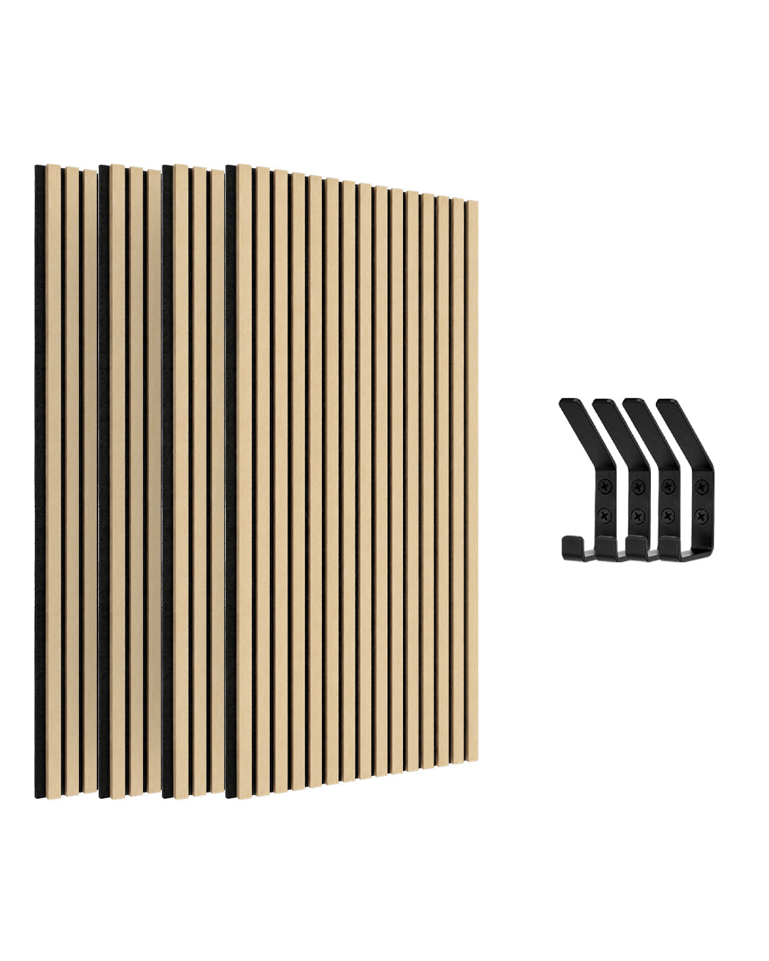 Panneaux Muraux Acoustiques en Feutrine – Set de 4 – 120×60×2,1 cm – White Oak