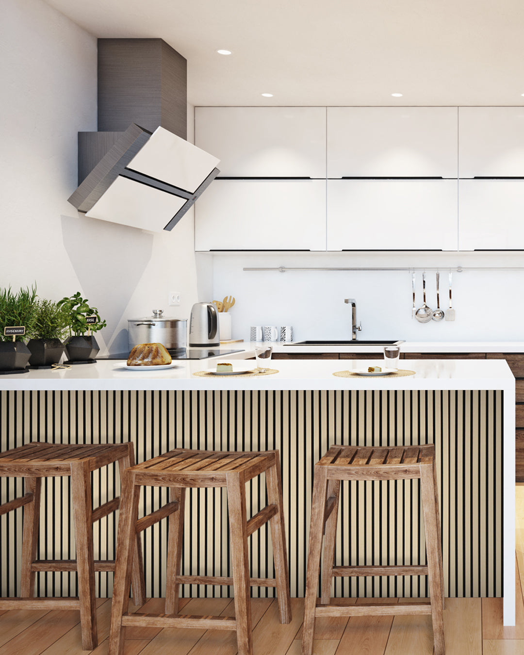 Panneaux Muraux Acoustiques en Feutrine – Set de 4 – 120×60×2,1 cm – White Oak