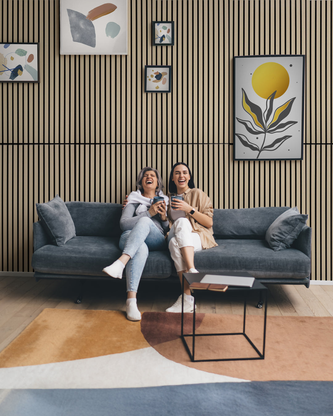 Panneaux Muraux Acoustiques en Feutrine – Set de 4 – 120×60×2,1 cm – White Oak