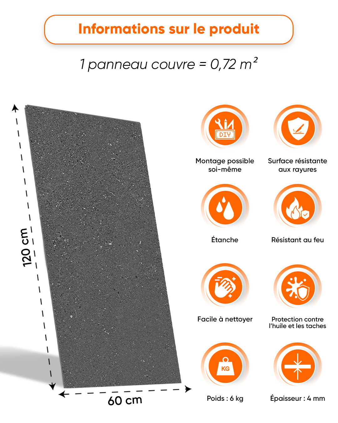 Panneau mural SPC 60x120 cm | Revêtement mural étanche | Wild Essence